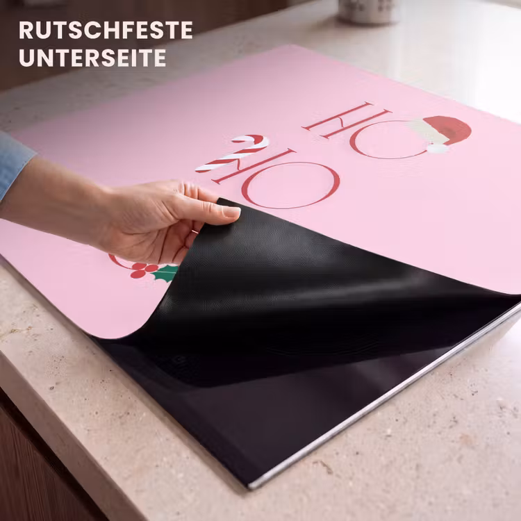 Herdabdeckplatte - Weihnachten – Text – Rosa – Illustration — 9