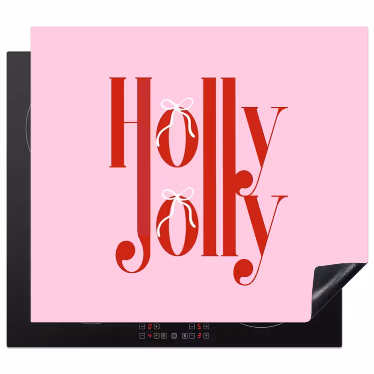 Herdabdeckplatte - Weihnachten – Text – Rot – Rosa — 1