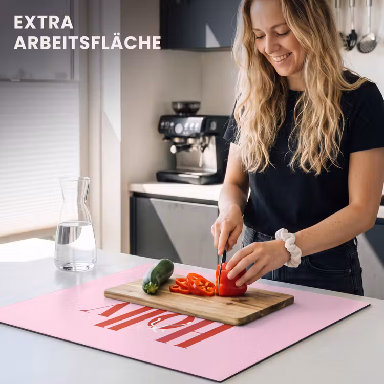 Herdabdeckplatte - Weihnachten – Text – Rot – Rosa — 4