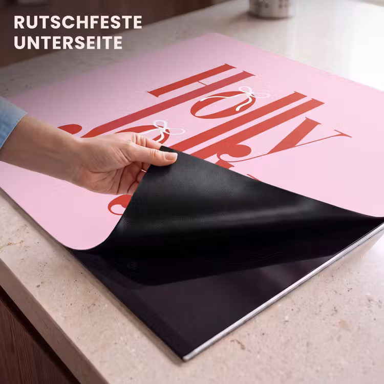 Herdabdeckplatte - Weihnachten – Text – Rot – Rosa — 9