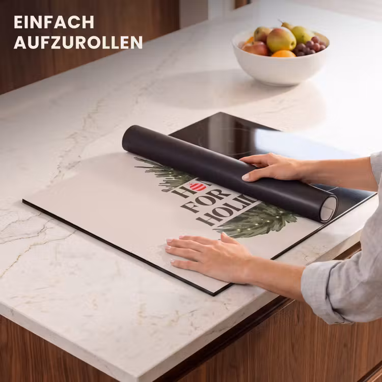 Herdabdeckplatte - Weihnachten – Text – Weihnachtsbaum – Beige — 7