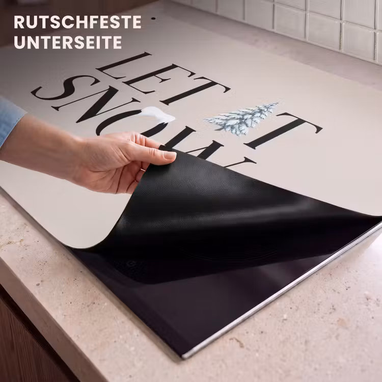 2-in-1 Herdabdeckplatte & Spritzschutz - Text – Weihnachten – Schnee — 4