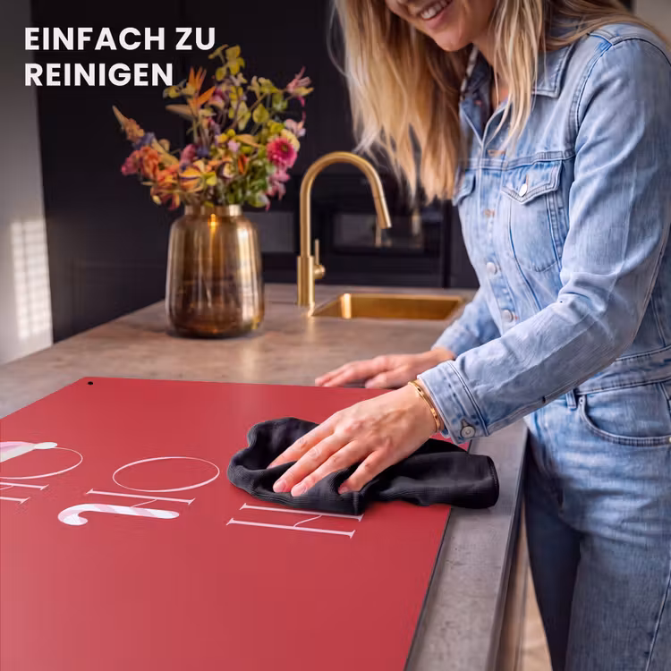 2-in-1 Herdabdeckplatte & Spritzschutz - Weihnachten – Text – Illustration – Rot — 5