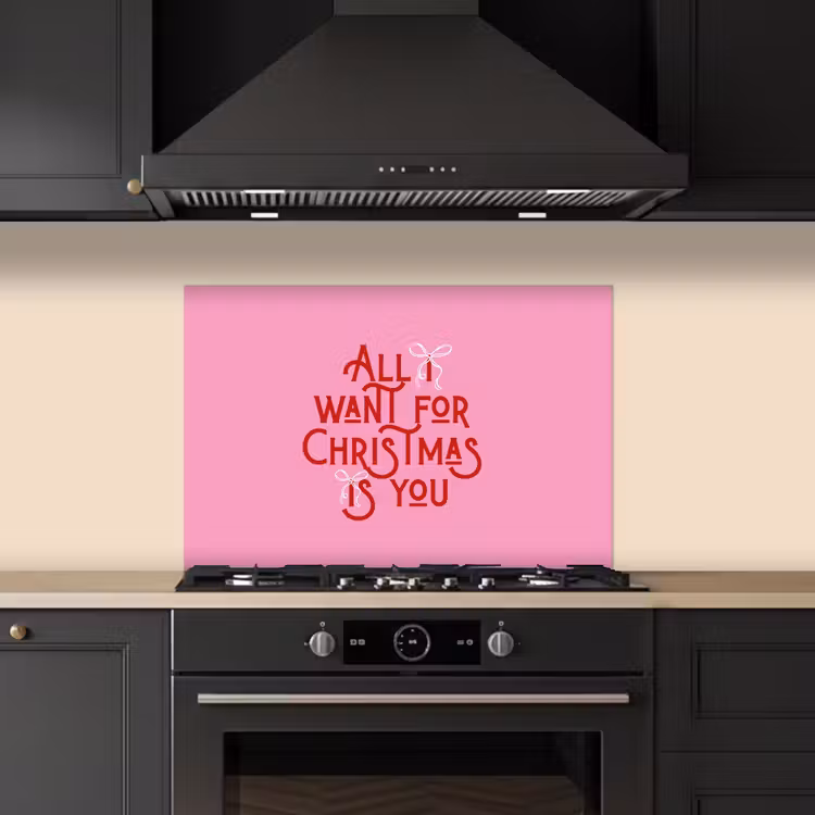 Küchenrückwand - Text – Weihnachten – Rosa – Rot — 6