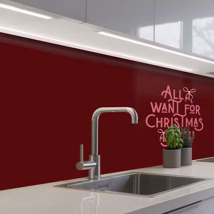 Küchenrückwand - Text – Weihnachten – Rot – Rosa — 2