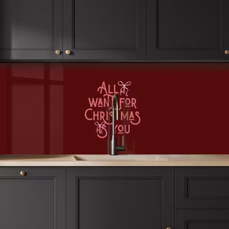 Küchenrückwand - Text – Weihnachten – Rot – Rosa — 6
