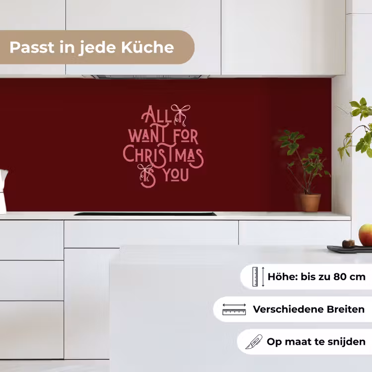 Küchenrückwand - Text – Weihnachten – Rot – Rosa — 7