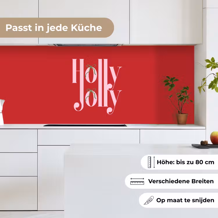 Küchenrückwand - Weihnachten – Rosa – Rot – Text — 7