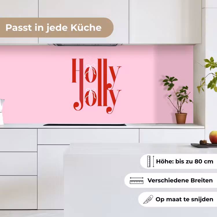 Küchenrückwand - Weihnachten – Text – Rot – Rosa — 7