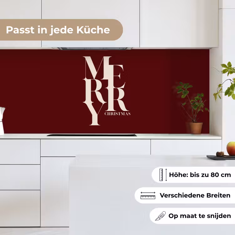 Küchenrückwand - Merry – Text – Dunkel – Rot — 7