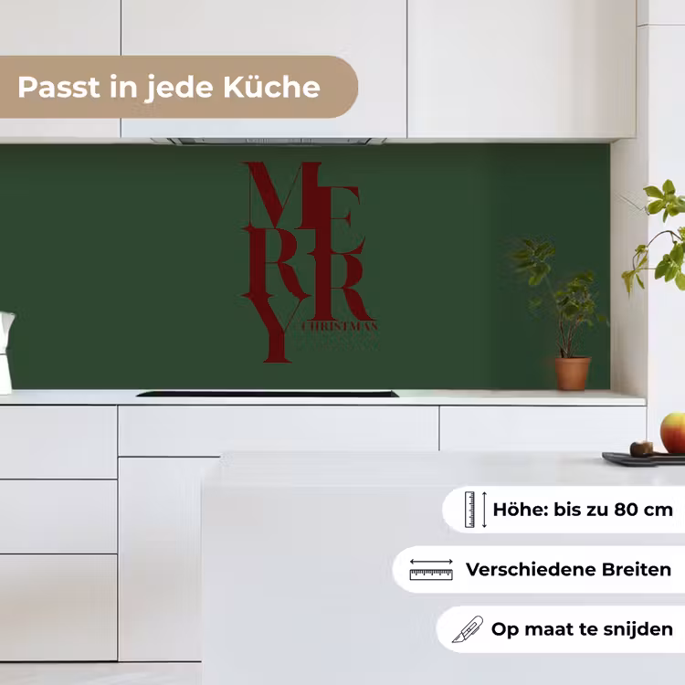 Küchenrückwand - Merry – Text – Grün – Weihnachten — 7