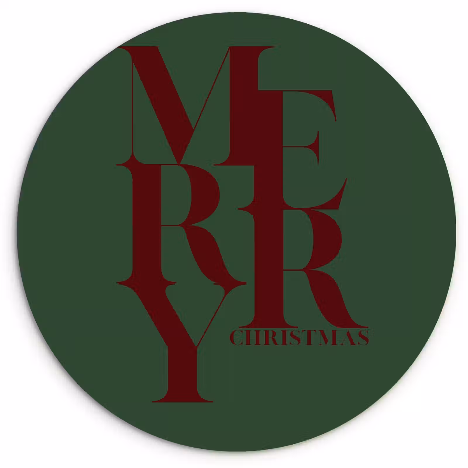 Forexbild Rund - Merry – Text – Grün – Weihnachten — 1
