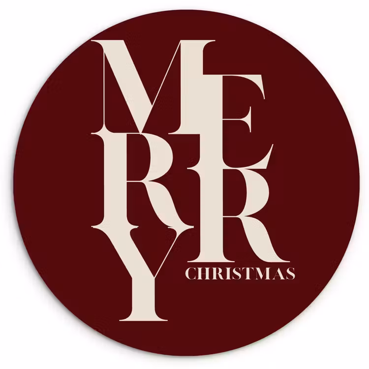 Forexbild Rund - Merry – Text – Dunkel – Rot — 1