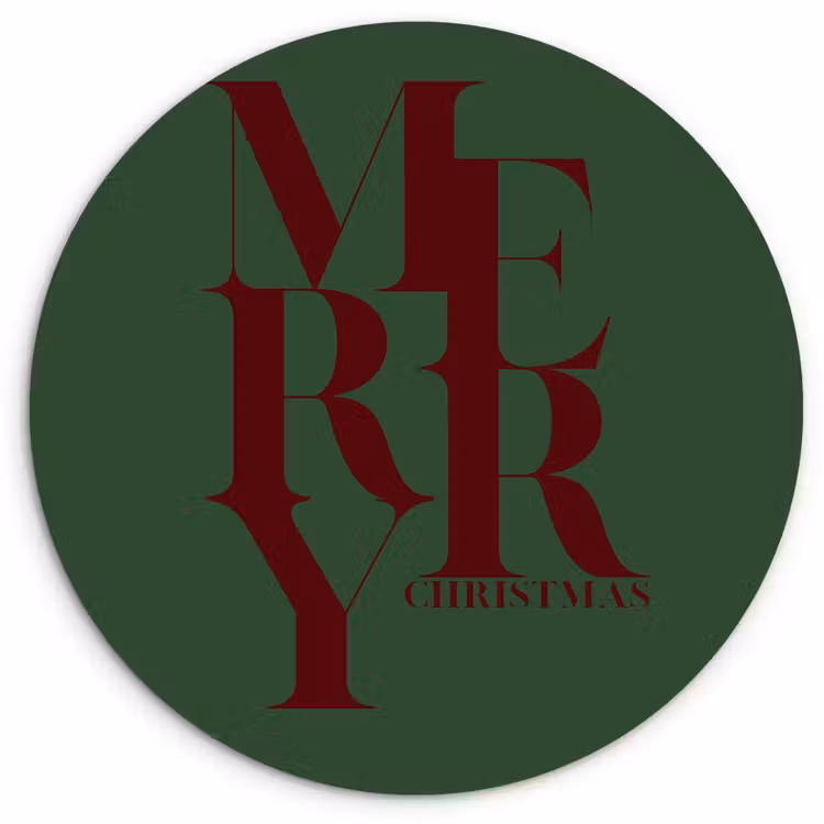 Forexbild Rund - Merry – Text – Grün – Weihnachten — 1