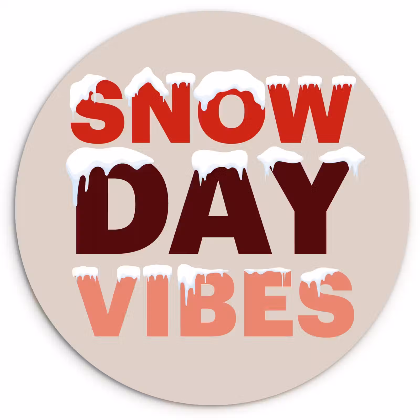 Forexbild Rund - Schnee – Weihnachten – Text – Rot — 1