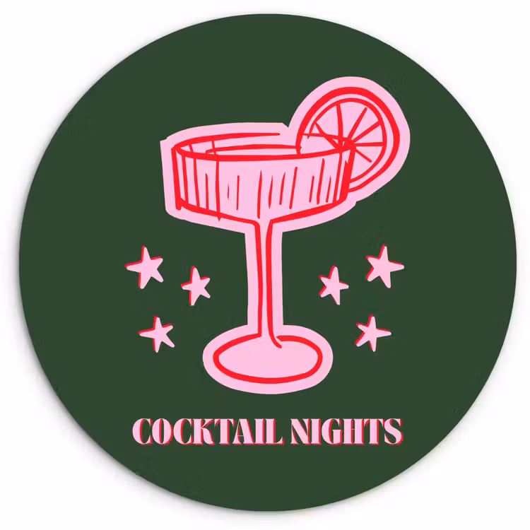 Forexbild Rund - Cocktail – Weihnachten – Rosa – Grün — 1