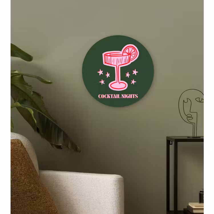 Forexbild Rund - Cocktail – Weihnachten – Rosa – Grün — 3