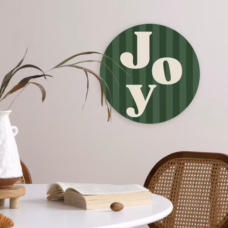 Forexbild Rund - Joy – Weihnachten – Text – Grün — 4