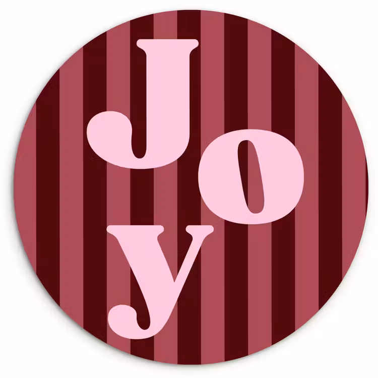 Forexbild Rund - Joy – Weihnachten – Text – Rosa — 1
