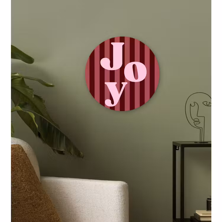 Forexbild Rund - Joy – Weihnachten – Text – Rosa — 3