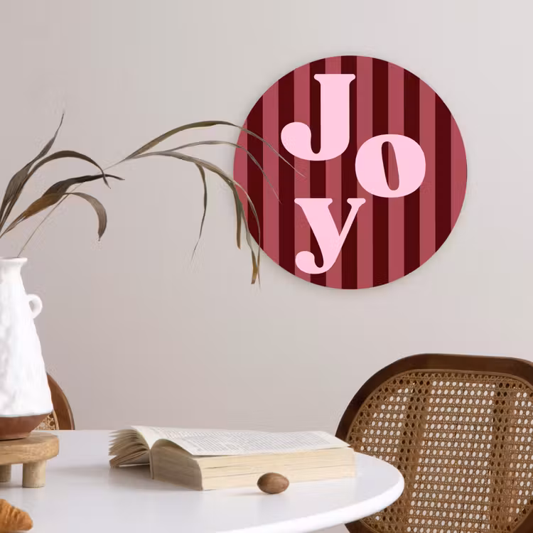 Forexbild Rund - Joy – Weihnachten – Text – Rosa — 4