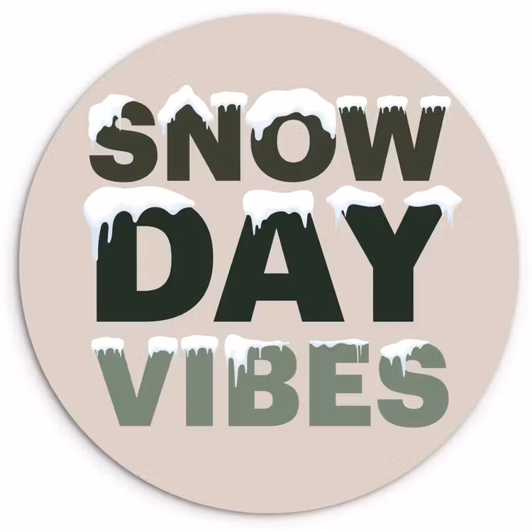 Forexbild Rund - Schnee – Text – Weihnachten – Beige — 1