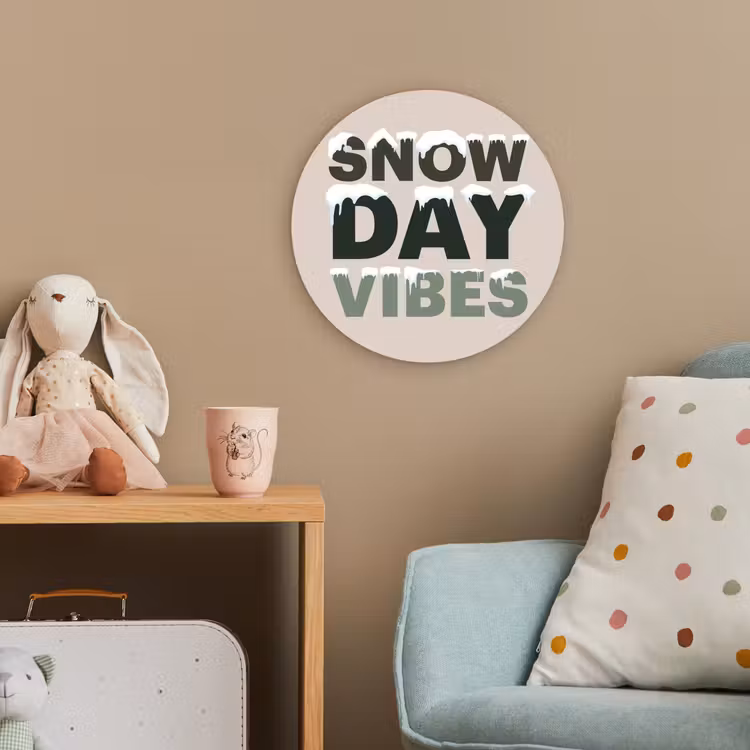Forexbild Rund - Schnee – Text – Weihnachten – Beige — 5