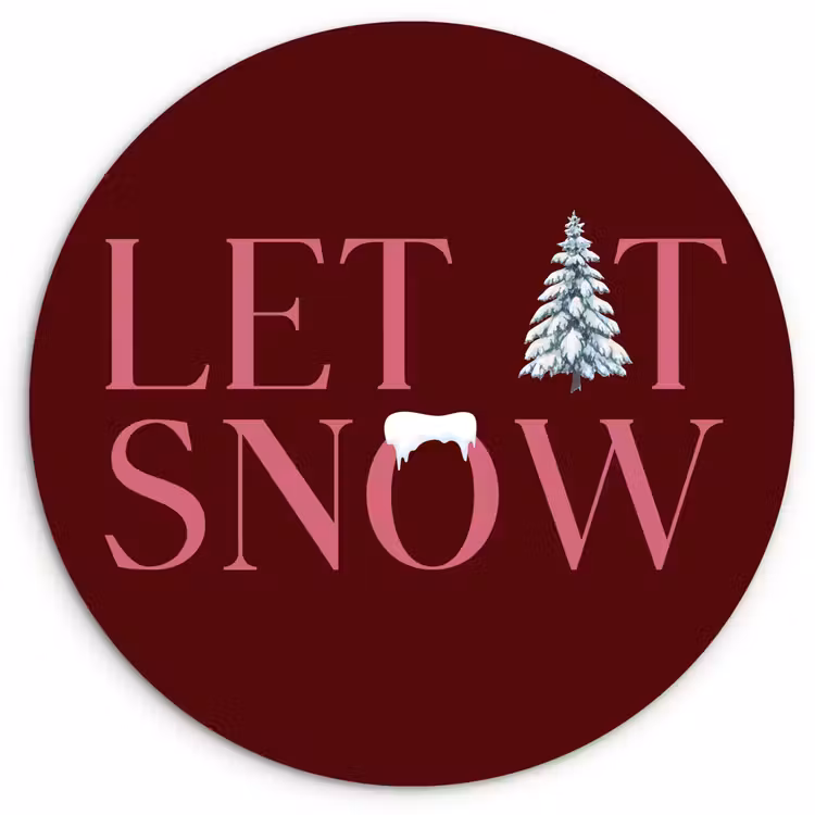 Forexbild Rund - Text – Weihnachten – Schnee – Rosa — 1
