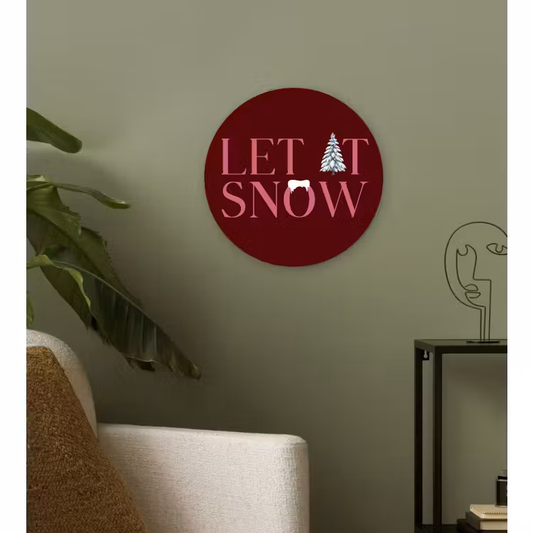 Forexbild Rund - Text – Weihnachten – Schnee – Rosa — 3