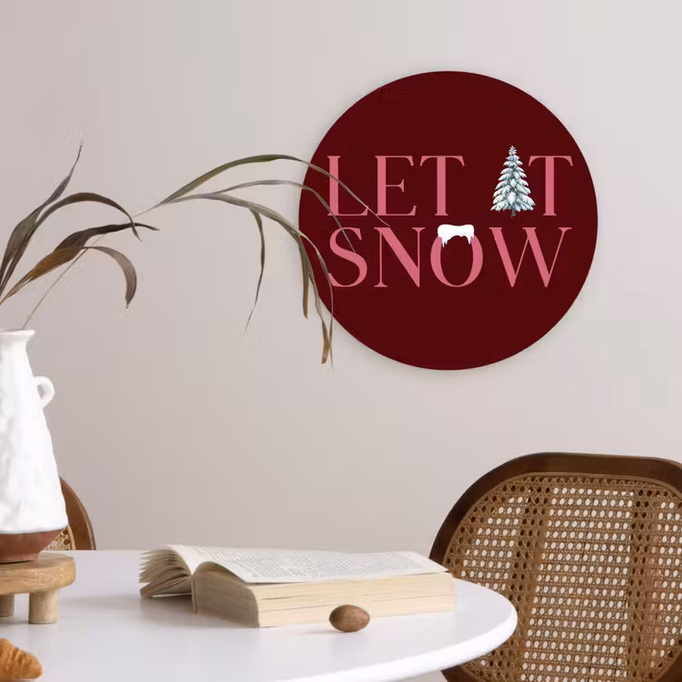 Forexbild Rund - Text – Weihnachten – Schnee – Rosa — 4