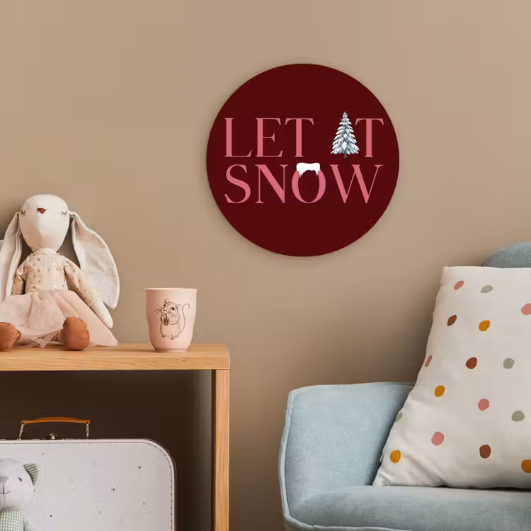 Forexbild Rund - Text – Weihnachten – Schnee – Rosa — 5