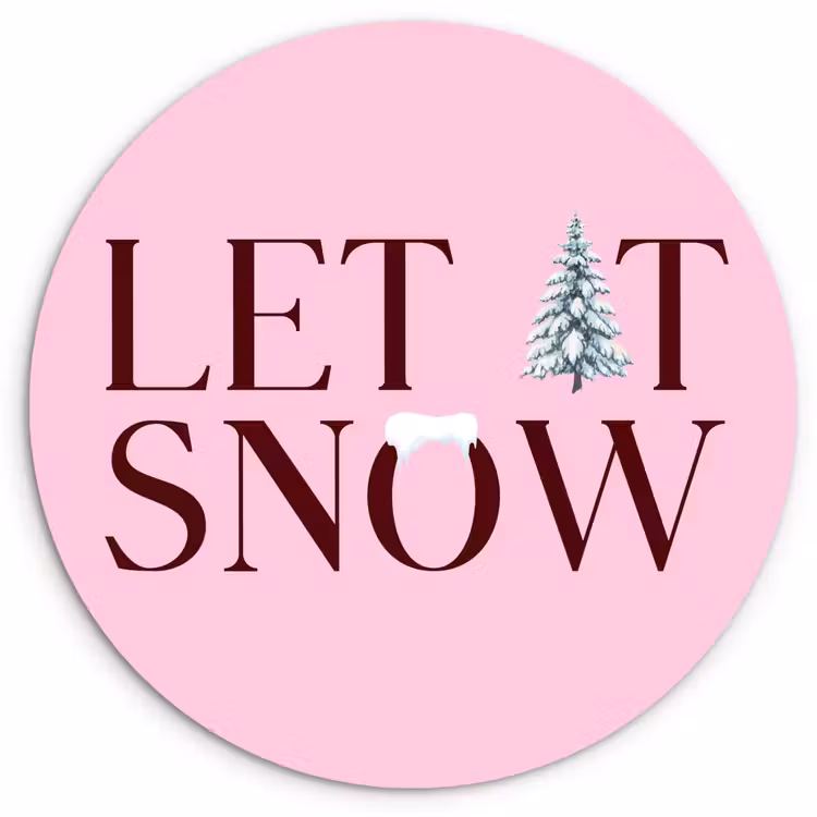 Forexbild Rund - Weihnachten – Text – Schnee – Rosa — 1