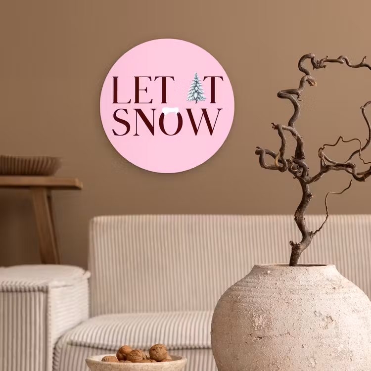Forexbild Rund - Weihnachten – Text – Schnee – Rosa — 2