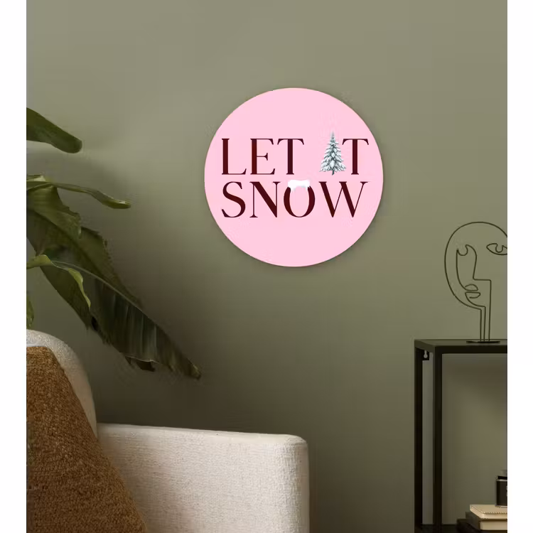 Forexbild Rund - Weihnachten – Text – Schnee – Rosa — 3