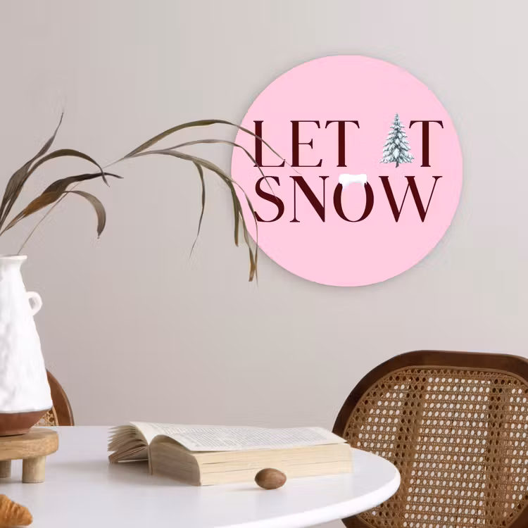 Forexbild Rund - Weihnachten – Text – Schnee – Rosa — 4