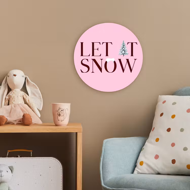 Forexbild Rund - Weihnachten – Text – Schnee – Rosa — 5