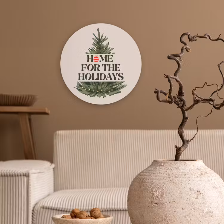 Forexbild Rund - Weihnachten – Text – Weihnachtsbaum – Beige — 2