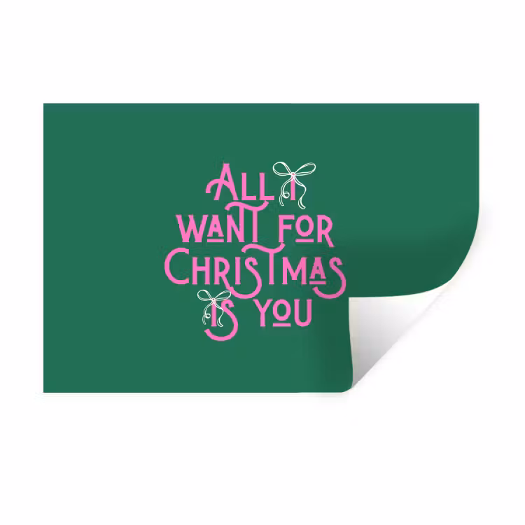 Wandtattoo – Weihnachten – Text – Rosa – Grün — 1