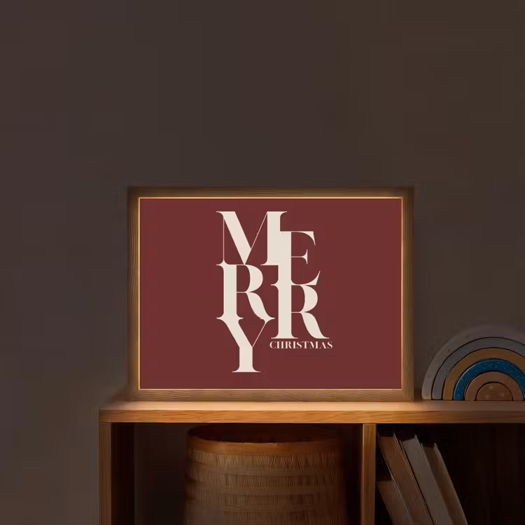 Nachtlicht Kinder - Merry – Text – Dunkel – Rot — 2