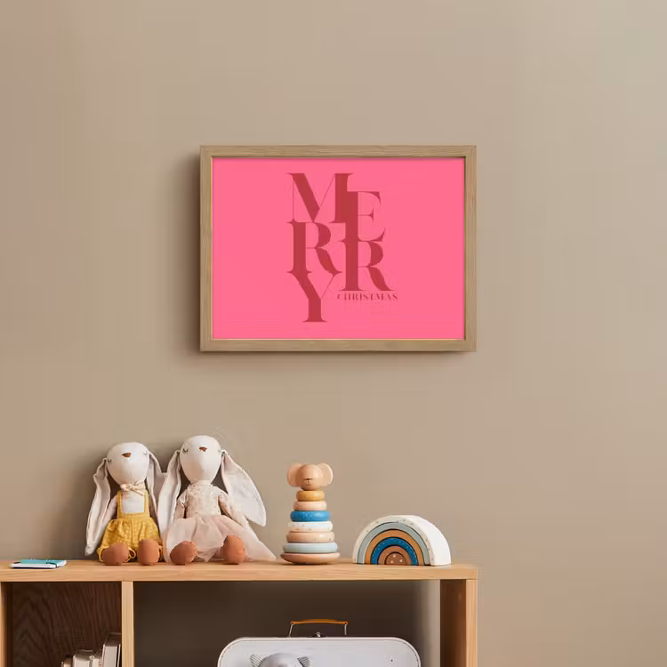 Nachtlicht Kinder - Merry – Text – Weihnachten – Rosa — 3