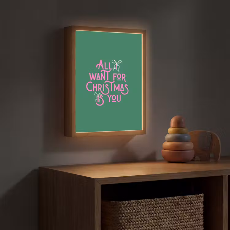 Nachtlicht Kinder - Weihnachten – Text – Rosa – Grün — 4