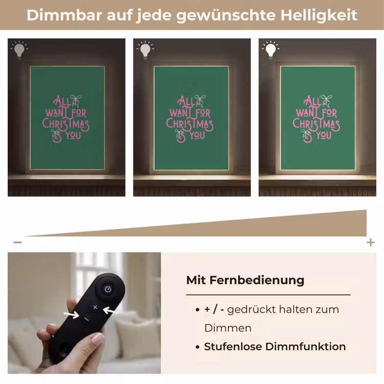 Nachtlicht Kinder - Weihnachten – Text – Rosa – Grün — 7
