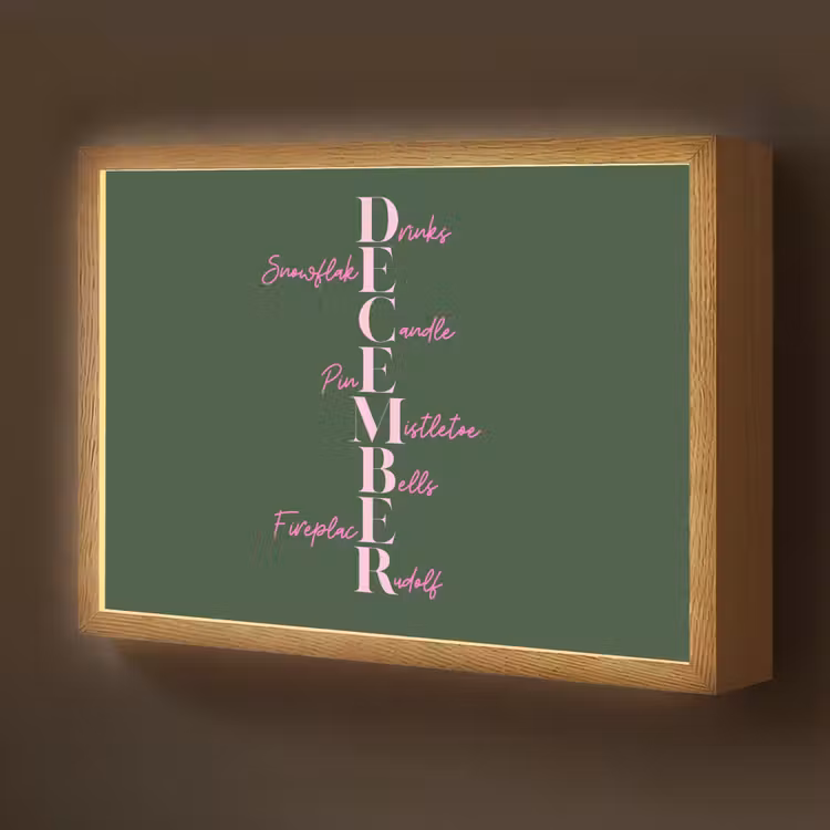 Nachtlicht Kinder - Dezember – Text – Weihnachten – Grün — 1