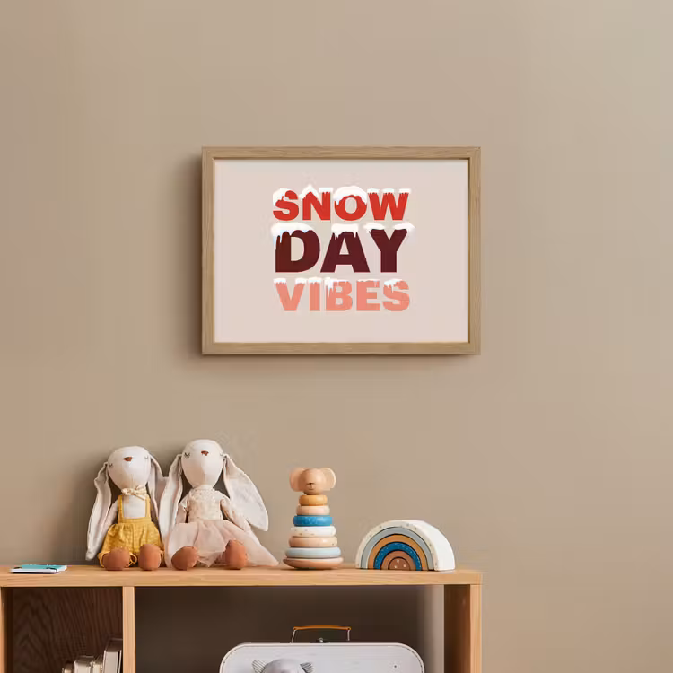 Nachtlicht Kinder - Schnee – Weihnachten – Text – Rot — 3