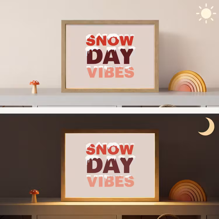 Nachtlicht Kinder - Schnee – Weihnachten – Text – Rot — 6