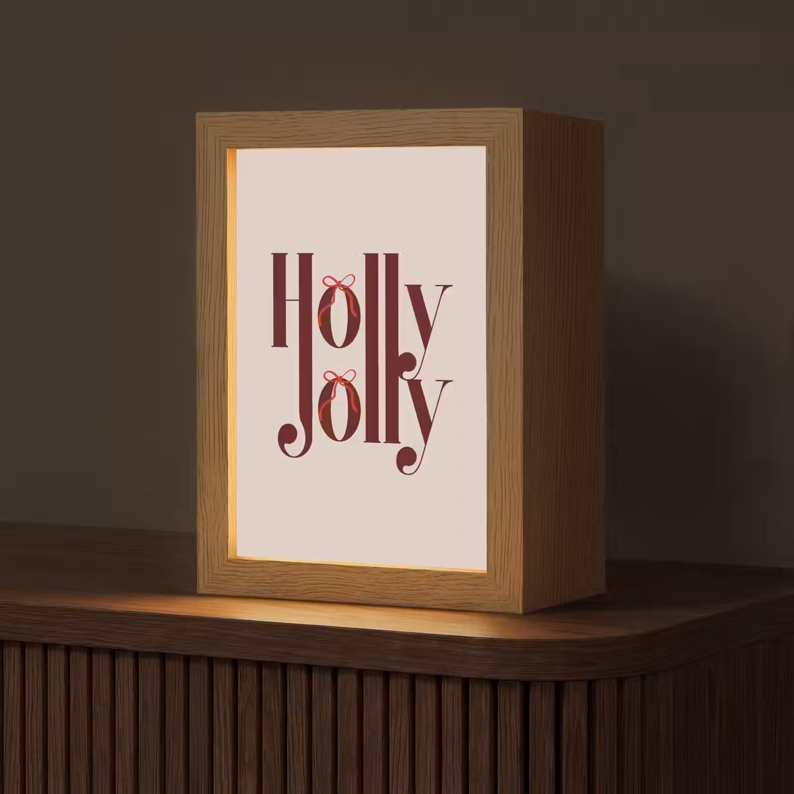 Personalisierte Lightbox - Text – Weihnachten – Braun — 1
