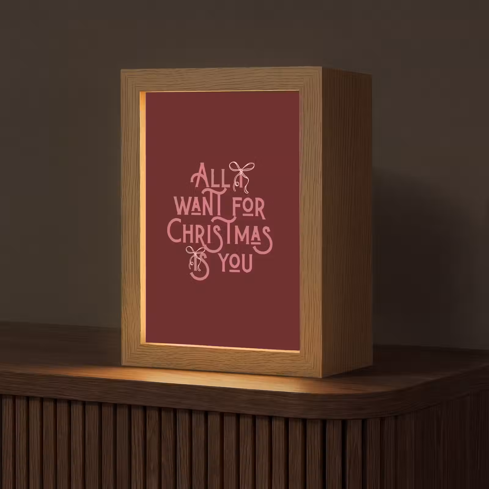 Personalisierte Lightbox - Text – Weihnachten – Rot – Rosa — 1