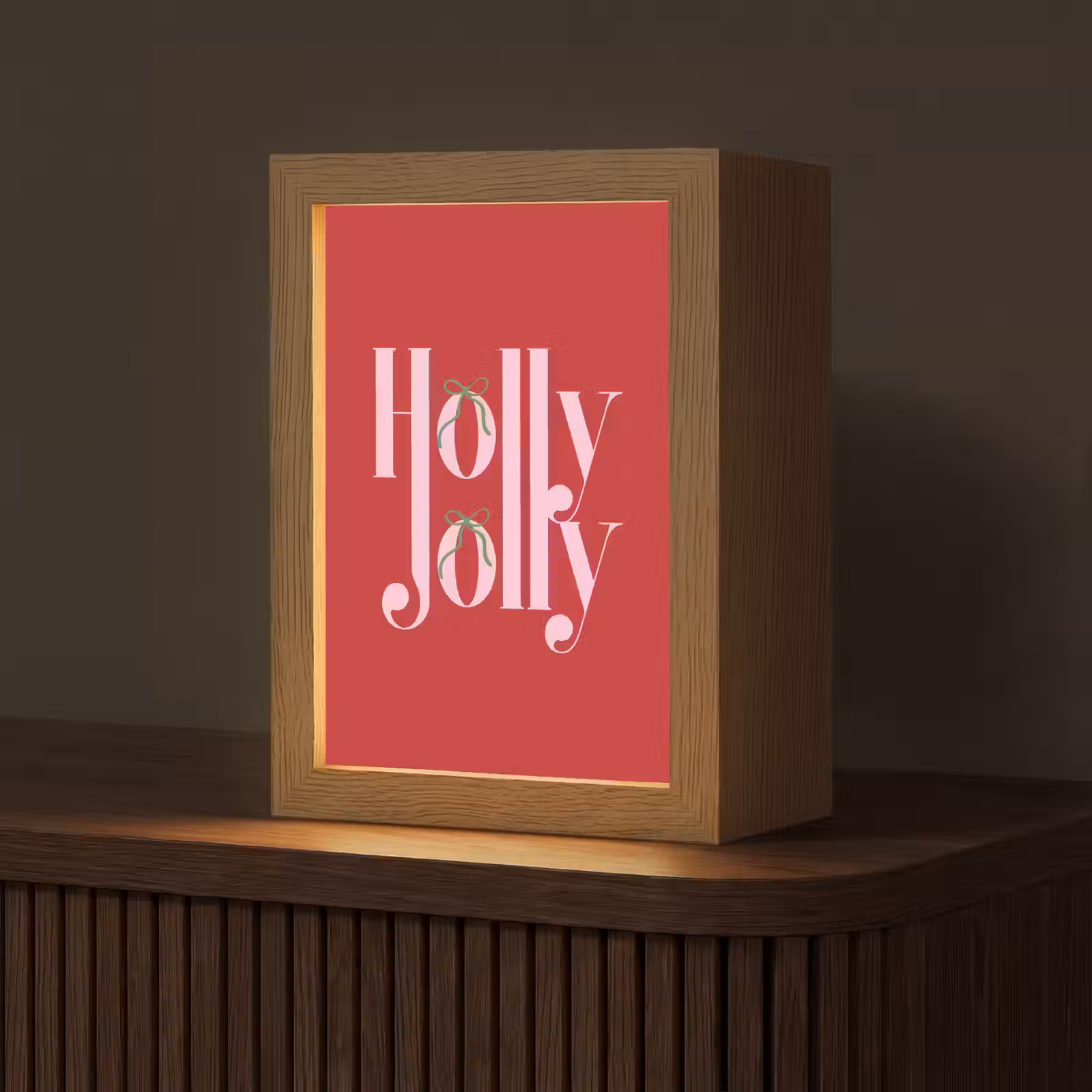 Personalisierte Lightbox - Weihnachten – Rosa – Rot – Text — 1