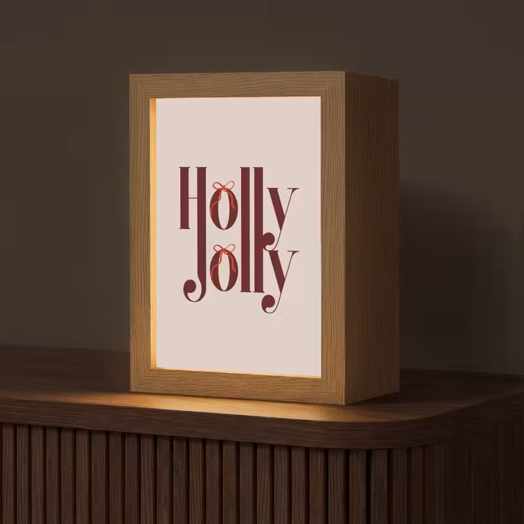 Personalisierte Lightbox - Text – Weihnachten – Braun — 1