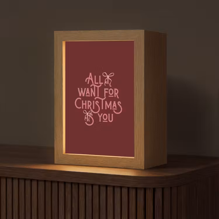 Personalisierte Lightbox - Text – Weihnachten – Rot – Rosa — 1